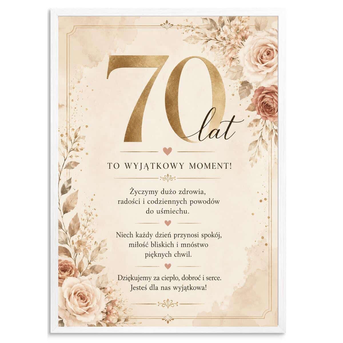 Plakat z życzeniami na 70 urodziny | Elegancka pamiątka na 70-tkę 31017 - zdjęcie 7