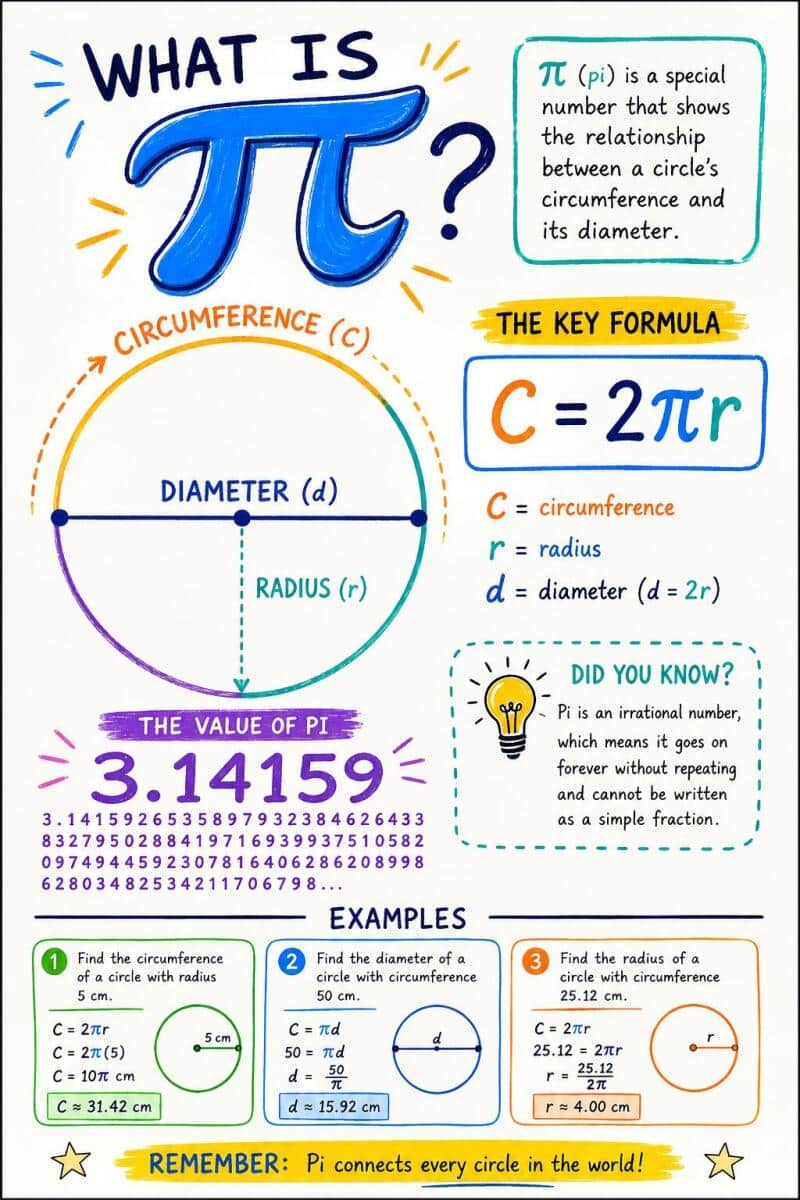 Plakat Matematyczny do szkoły, klasy- Liczba Pi π  | Infografika Nauka Matematyki 70132 - zdjęcie 5