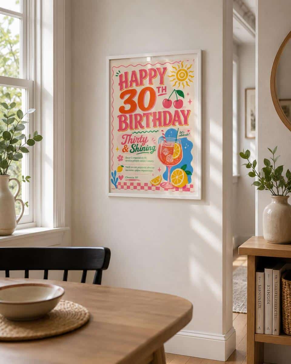 Prezent urodzinowy 30 lat | Plakat na 30 urodziny dla dziewczyny 31026 - zdjęcie 2