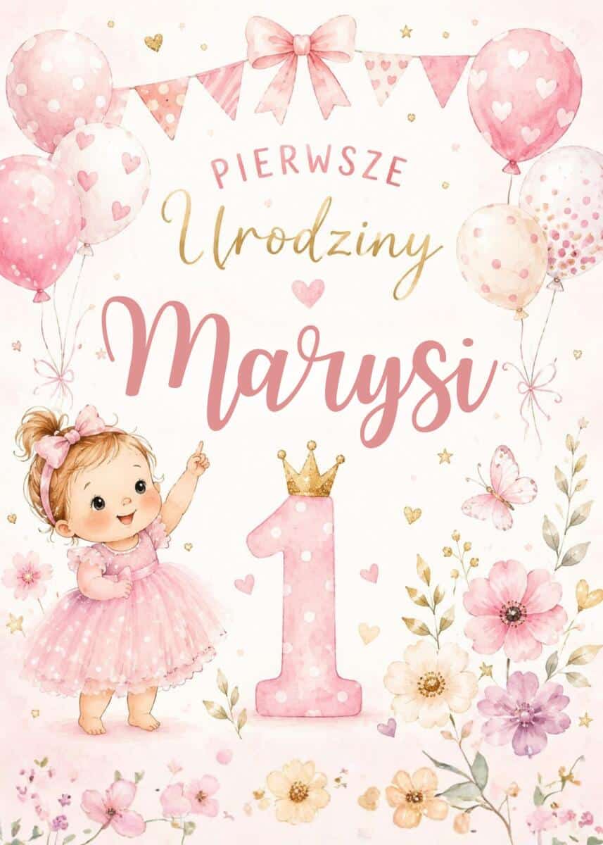 Tablica Powitalna na Pierwsze Urodziny – Mała Księżniczka| Dekoracje urodzinowe, Plakat na roczek 31037 - zdjęcie 5