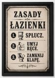 Plakat do WC w stylu Retro- Zasady Łazienki 76079 - miniaturka 3
