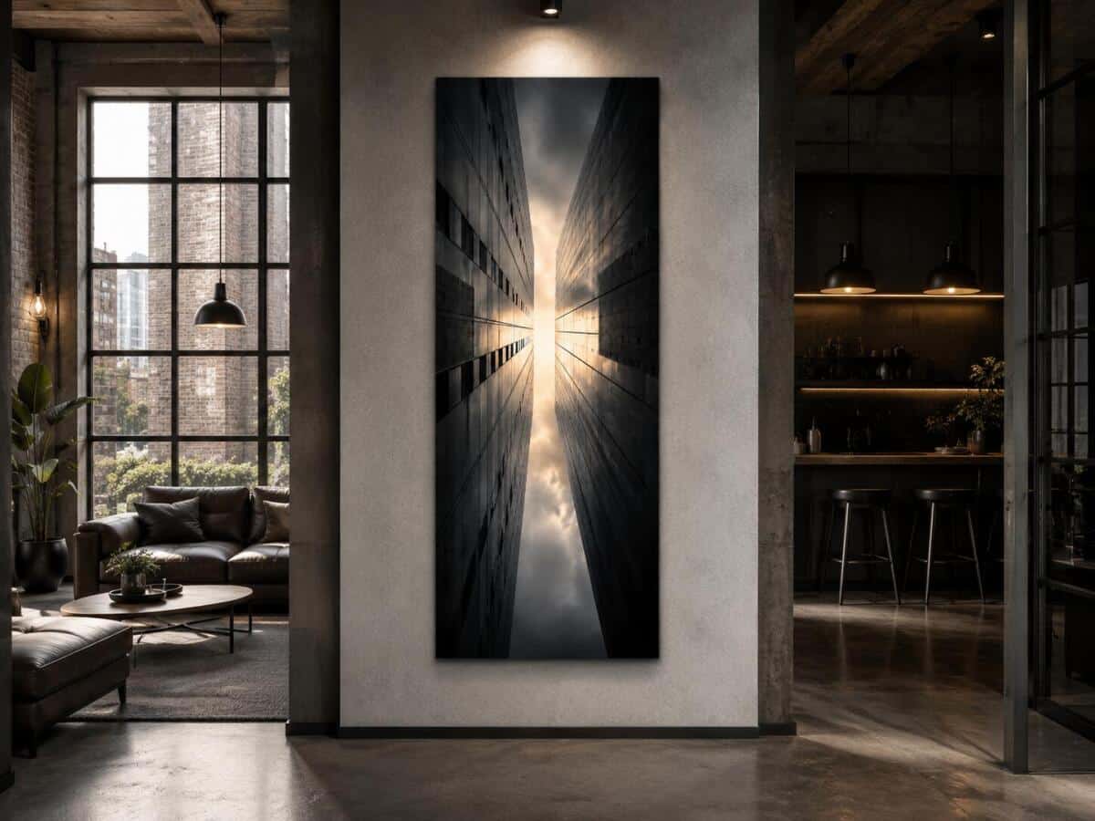 Nowoczesny obraz na ścianę- Miejska Architektura, wieżowce | Dekoracja do biura, salonu w stylu Loft 76046 - zdjęcie 3