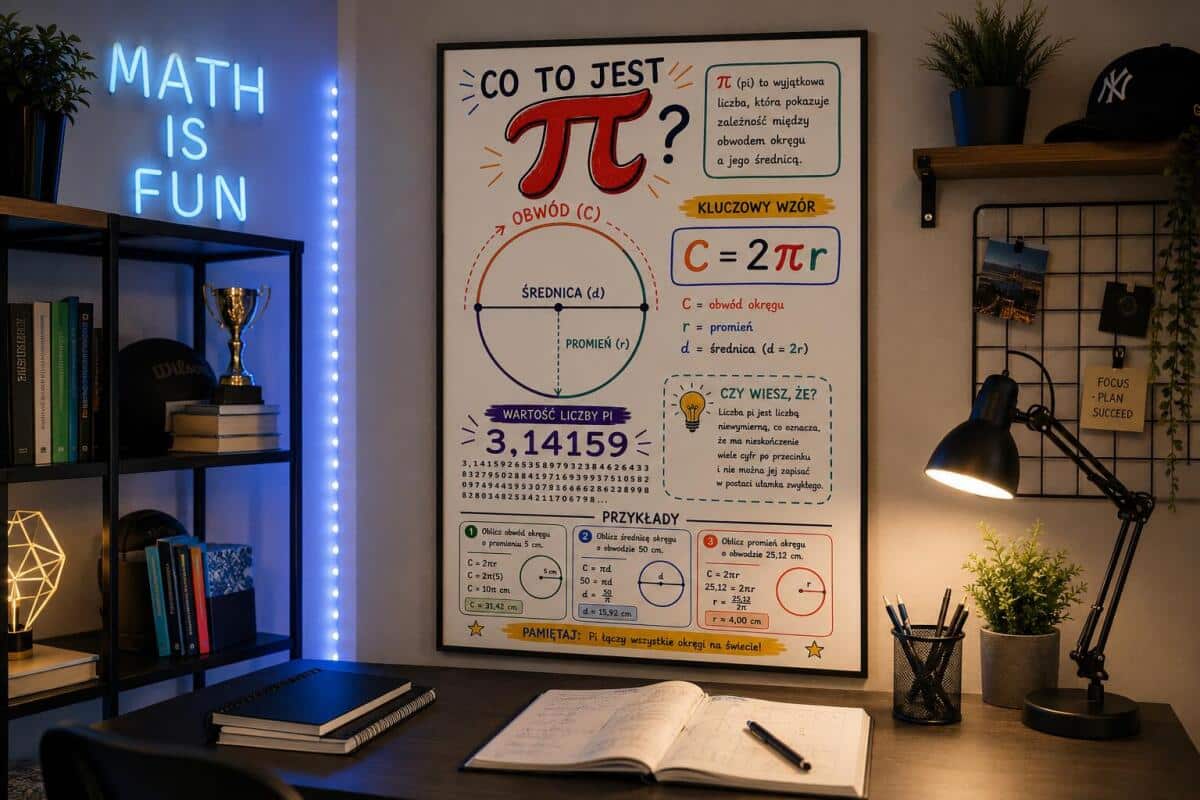 Kolorowy Plakat Edukacyjny Matematyka- Liczba Pi π 70130 - zdjęcie 2