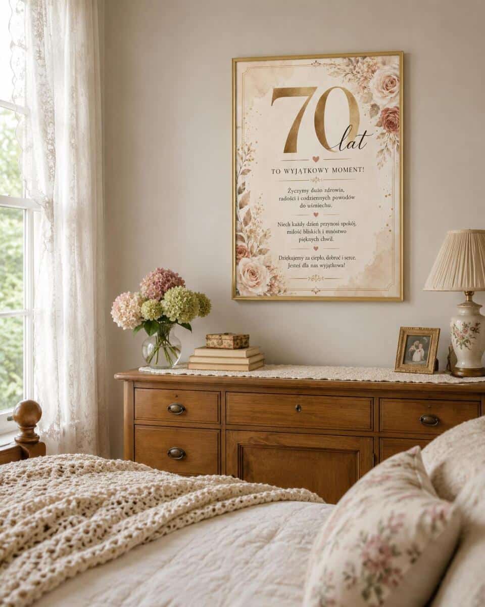 Plakat z życzeniami na 70 urodziny | Elegancka pamiątka na 70-tkę 31017 - zdjęcie 5