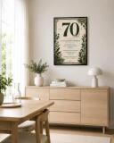 Plakat na 70-tkę dla mężczyzny - Eleganckie życzenia | Prezent na 70 urodziny 31019 - miniaturka 3