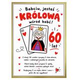 Plakat z życzeniami dla babci - 60 lat | Pamiątka urodzinowa 31021 - miniaturka 5