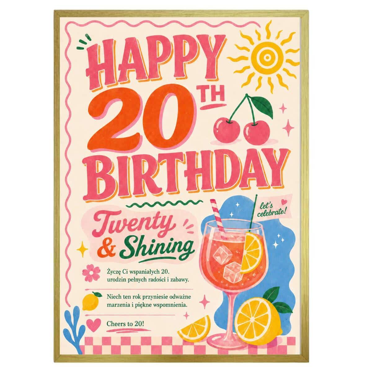 Prezent urodzinowy 20 lat | Plakat na 20 urodziny dla dziewczyny 31025 - zdjęcie 7