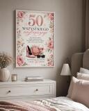Plakat z życzeniami na 50 urodziny - Kwiaty | Pamiątka na 50-tkę dla kobiety 31024 - miniaturka 5