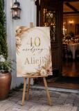 Tablica Powitalna na 40 Urodziny Boho Glamour | Elegancka Dekoracja na Przyjęcie urodzinowe 31078 - miniaturka 2