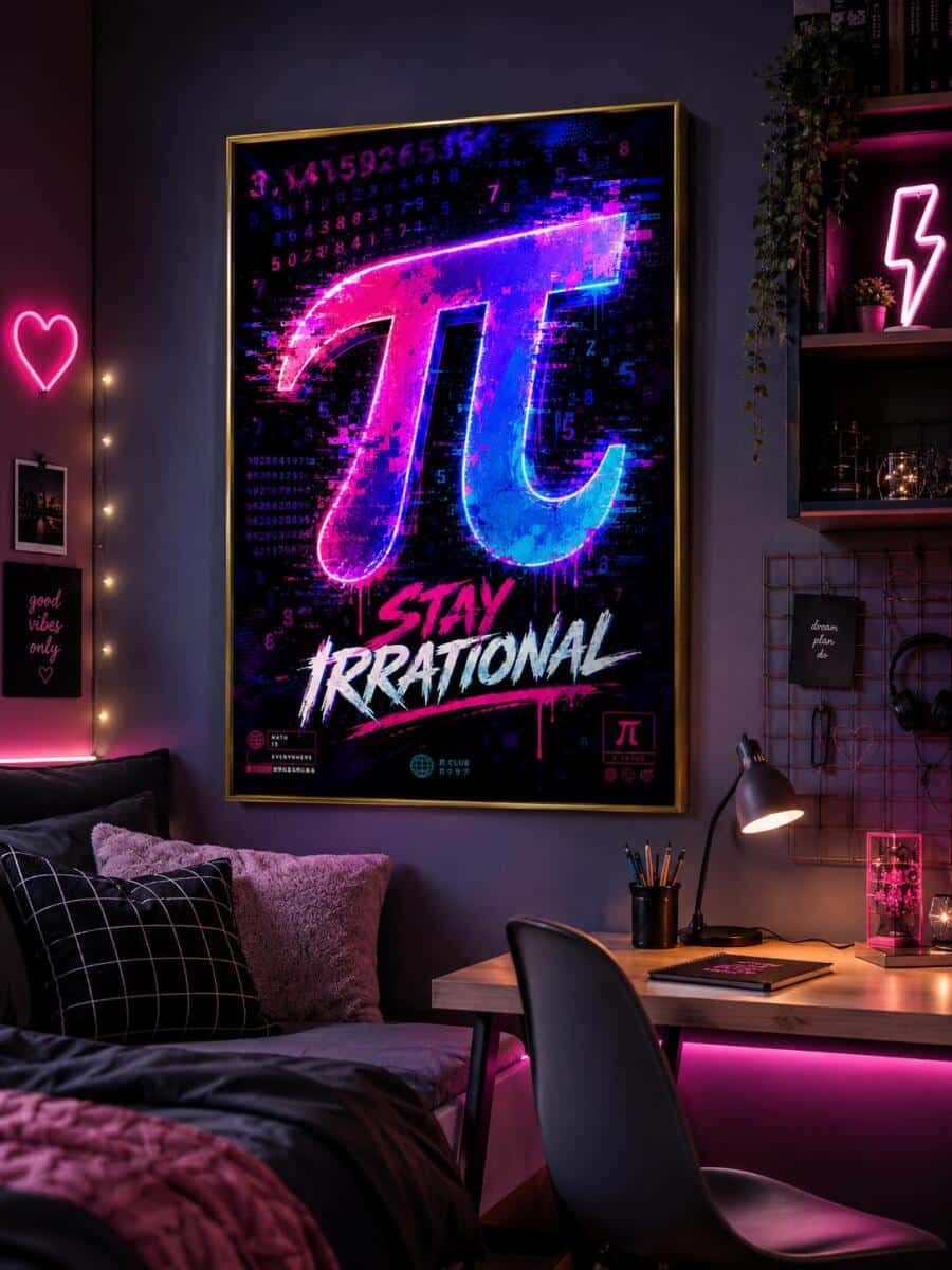 Plakat Matematyczny- Neonowa Liczba Pi π | Obraz Geek Style 70133 - zdjęcie 3