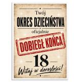 Retro plakat na 18 urodziny  | Zabawny prezent na 18-stkę 31011 - miniaturka 5