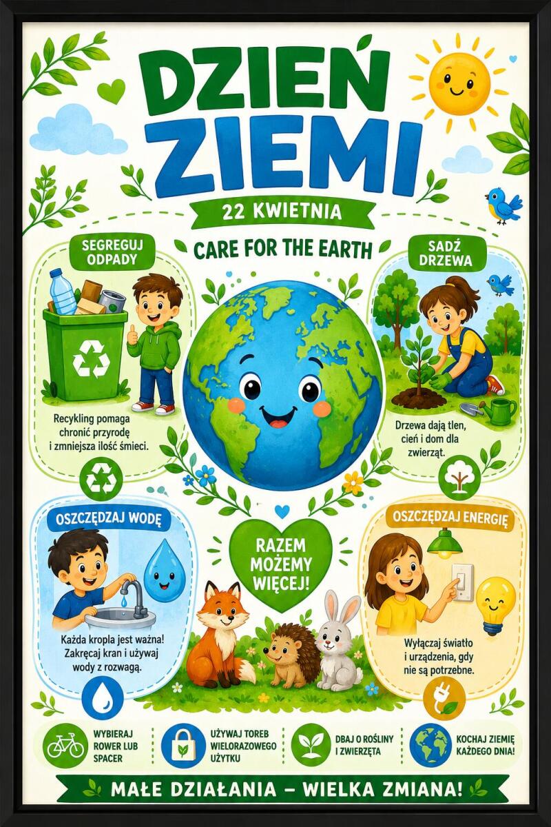 Plakat edukacyjny dla dzieci- Dzień ziemi, Ekologia | Obraz do szkoły, przedszkola 70135 - zdjęcie 4