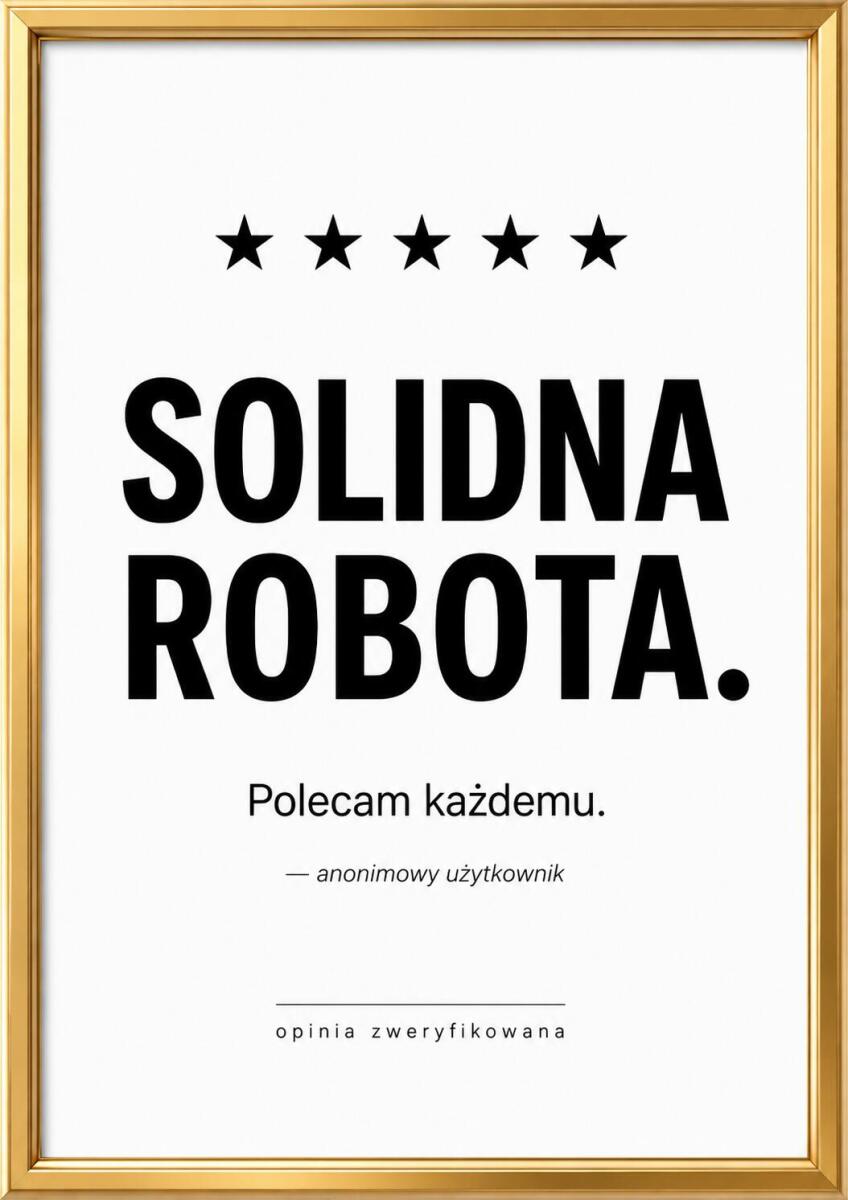 Plakat Typograficzny- Solidna Robota | Humorystyczna Dekoracja Ścienna do toalety 76075 - zdjęcie 4