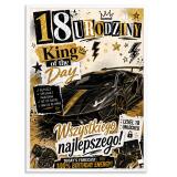 Plakat z autem na 18 urodziny  | Motoryzacyjny prezent dla chłopaka na osiemnastke  31012 - miniaturka 5