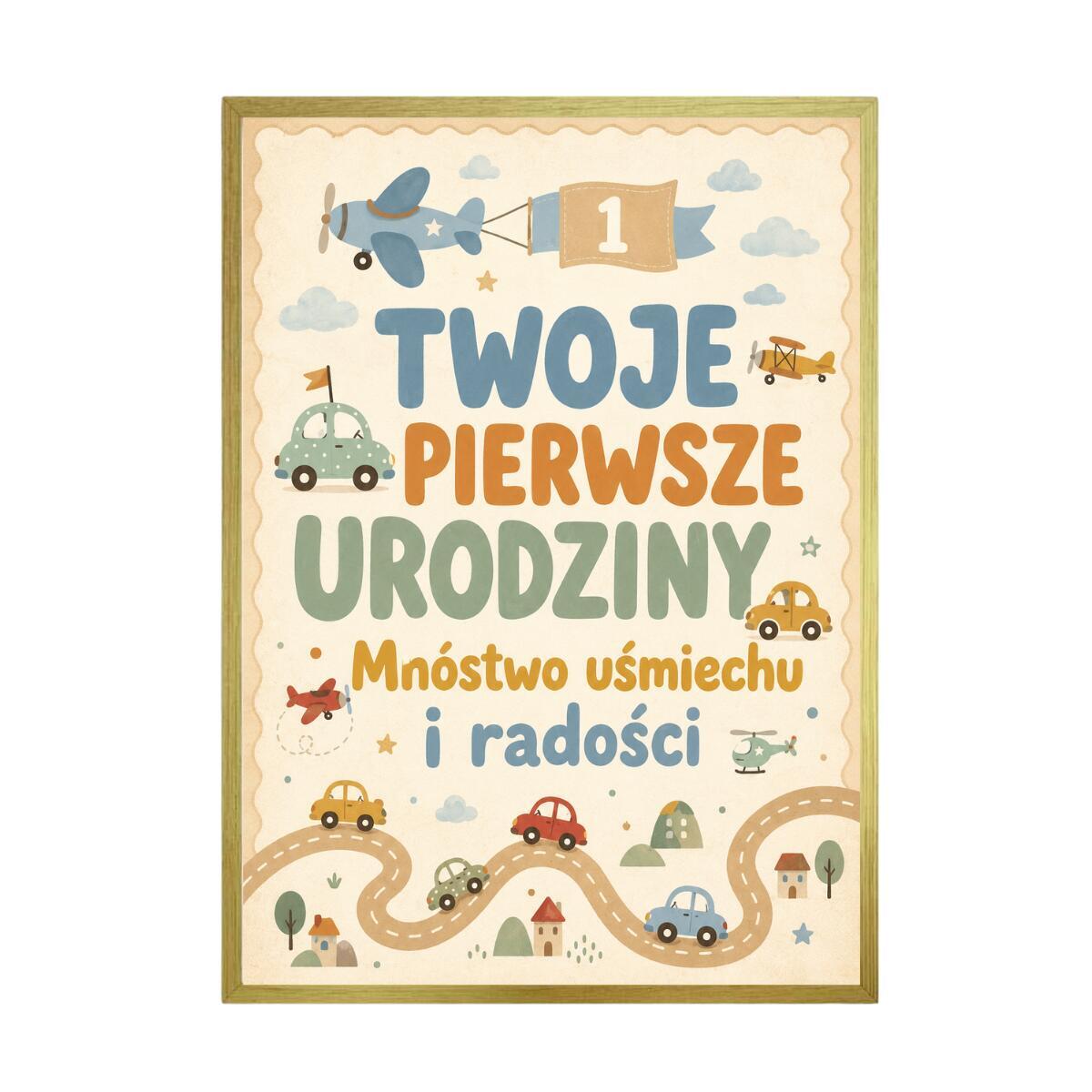 Plakat dziecięcy z pojazdami  | Prezent na roczek dla chłopca | 31007 - zdjęcie 5