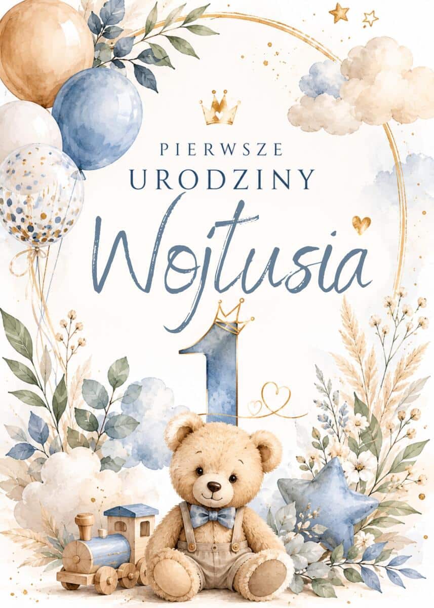 Personalizowana Tablica na Pierwsze Urodziny Chłopca | Tablica powitalna na Roczek 31036 - zdjęcie 5