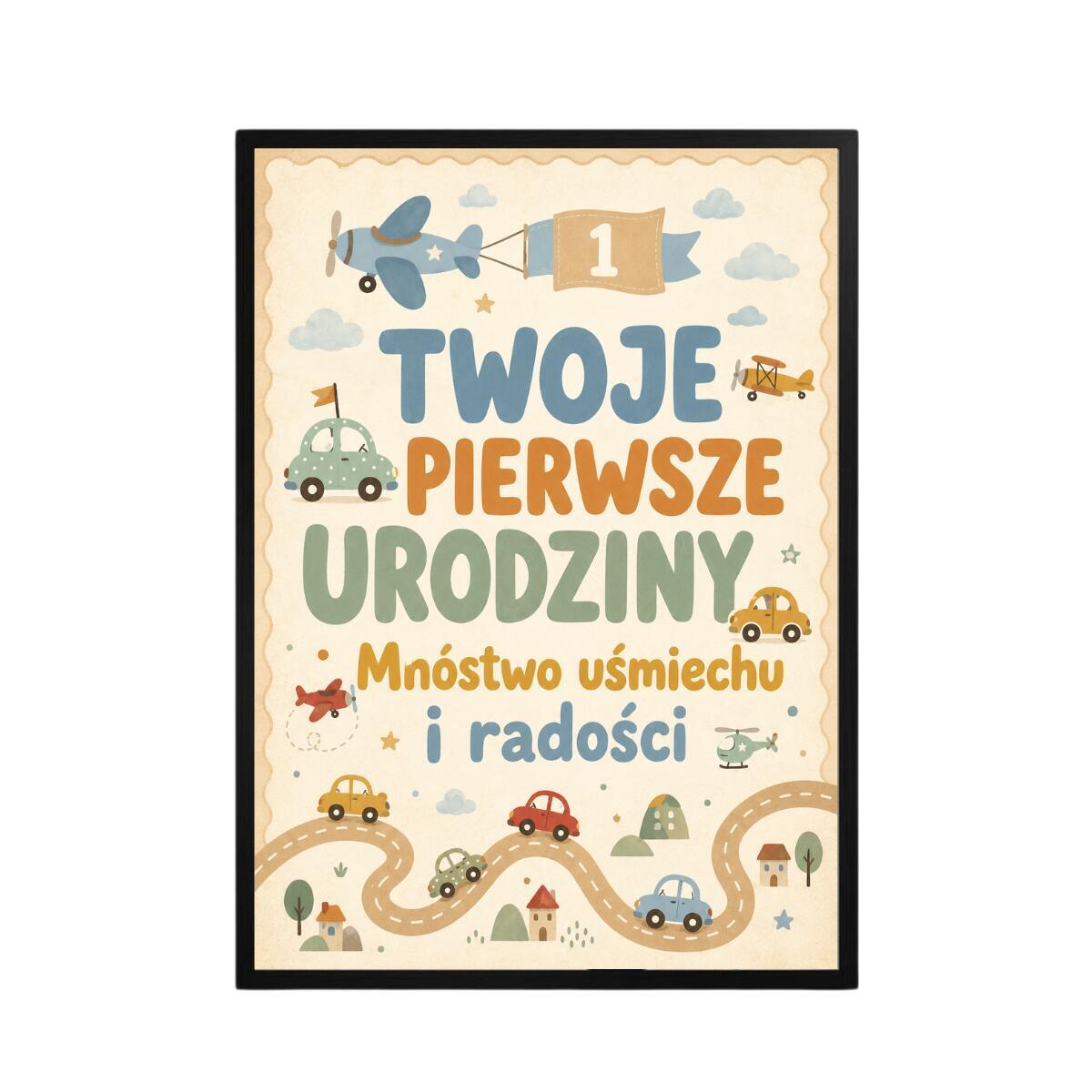 Plakat dziecięcy z pojazdami  | Prezent na roczek dla chłopca | 31007 - zdjęcie 6