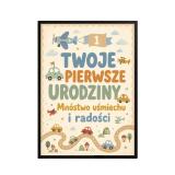 Plakat dziecięcy z pojazdami  | Prezent na roczek dla chłopca | 31007 - miniaturka 6