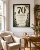 Plakat na 70-tkę dla mężczyzny - Eleganckie życzenia | Prezent na 70 urodziny 31019 - miniaturka 2