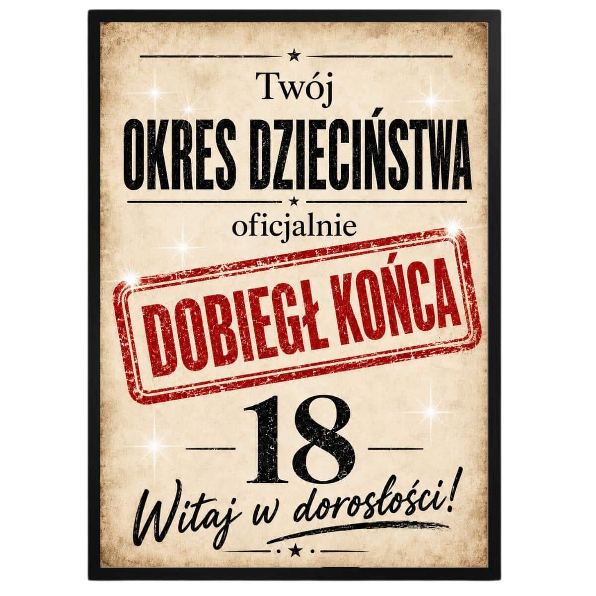 Retro plakat na 18 urodziny  | Zabawny prezent na 18-stkę 31011