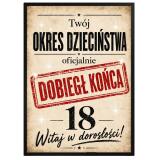 Retro plakat na 18 urodziny  | Zabawny prezent na 18-stkę 31011 - miniaturka 1