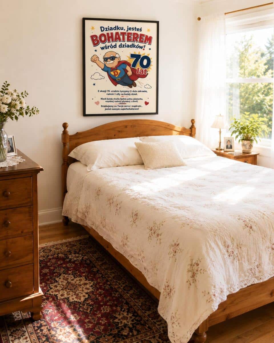 Plakat na 70-tkę dla dziadka - Super dziadek | Prezent na 70 urodziny z życzeniami 31018 - zdjęcie 3