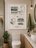 Nowoczesny EKO Plakat do Łazienki – Oszczędzaj Wodę i Papier | Zabawny Obraz do toalety 76077 - miniaturka 3