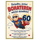 Plakat na 60-tkę dla dziadka - Super dziadek | Prezent na 60 urodziny z życzeniami 31020 - miniaturka 5