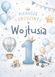 Dekoracja na Pierwsze Urodziny Chłopca – Tablica Powitalna z Imieniem 31038 - miniaturka 5
