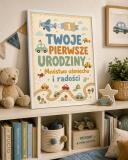 Plakat dziecięcy z pojazdami  | Prezent na roczek dla chłopca | 31007 - miniaturka 2
