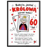 Plakat z życzeniami dla babci - 60 lat | Pamiątka urodzinowa 31021 - miniaturka 1