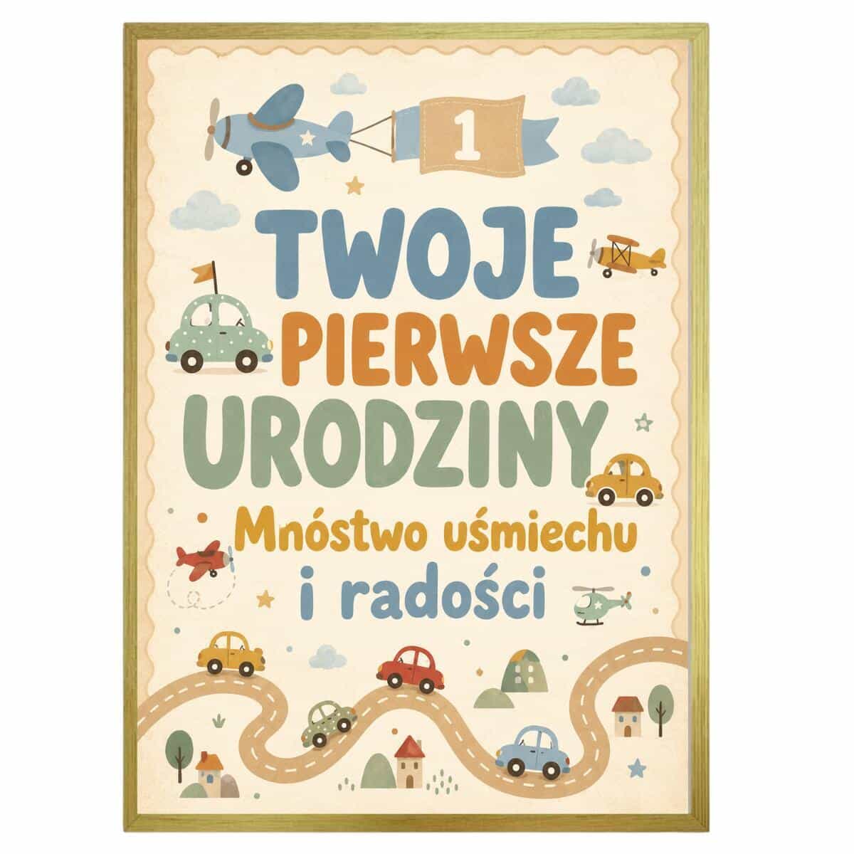 Plakat dziecięcy z pojazdami  | Prezent na roczek dla chłopca | 31007 - zdjęcie 6