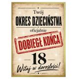 Retro plakat na 18 urodziny  | Zabawny prezent na 18-stkę 31011 - miniaturka 6