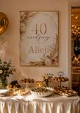 Tablica Powitalna na 40 Urodziny Boho Glamour | Elegancka Dekoracja na Przyjęcie urodzinowe 31078 - miniaturka 3