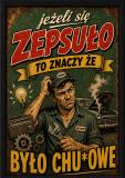 Retro Plakat dla Mechanika | Śmieszny Obraz do warsztatu, garażu 76090 - miniaturka 3