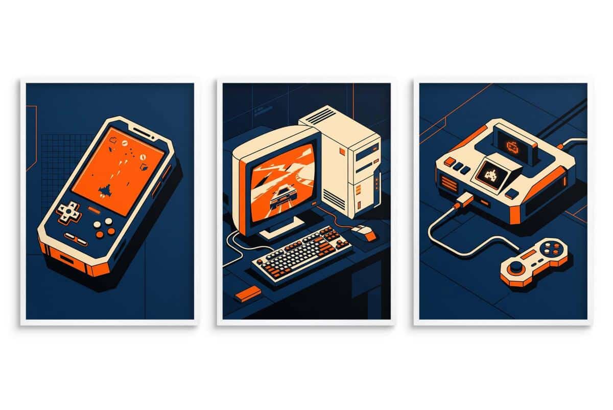 Plakaty do pokoju gracza- Retro Gaming | Tryptyk na ścianę zestaw 3 szt 31200 - zdjęcie 3