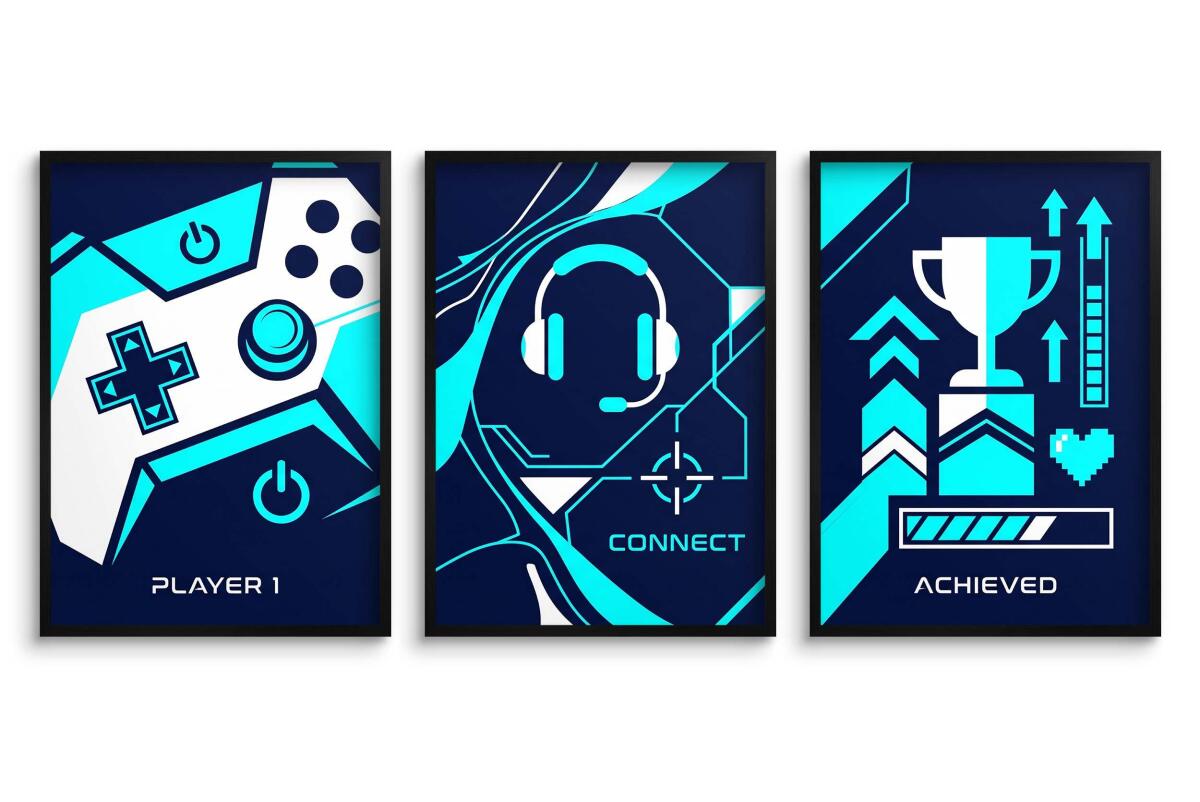 Plakat do pokoju chłopca- Zestaw gaming | Modna ozdoba na ścianę 31198 - zdjęcie 2