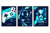 Plakat do pokoju chłopca- Zestaw gaming | Modna ozdoba na ścianę 31198 - miniaturka 2