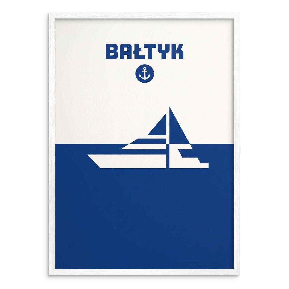 Minimalistyczny Plakat na ścianę BAŁTYK | Granatowa dekoracja hamptons 31096 - zdjęcie 2