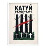 Plakat retro Katyń Pamiętamy czarna rama | Elegancka dekoracja do gabinetu 31145 - miniaturka 2