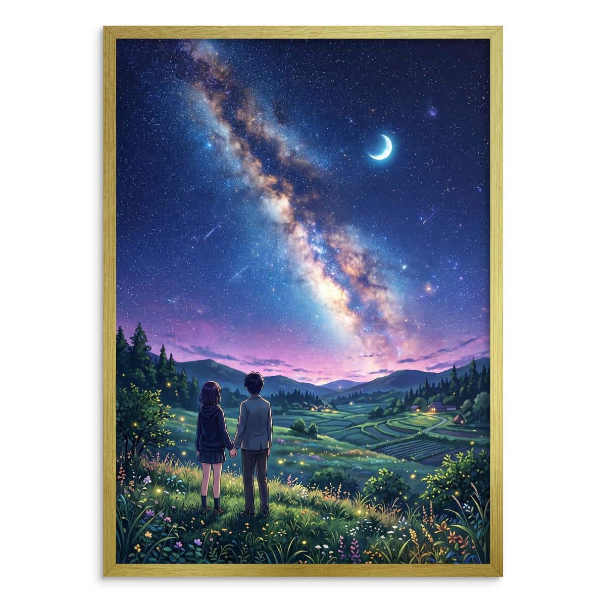 Romantyczny Plakat pod Gwiazdami- Droga Mleczna | Obraz anime do sypialni 31219 - zdjęcie 3