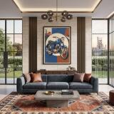 Stylowy plakat na ścianę- Klasyczny niebieski jednoślad | Styl retro loft 31155 - miniaturka 4