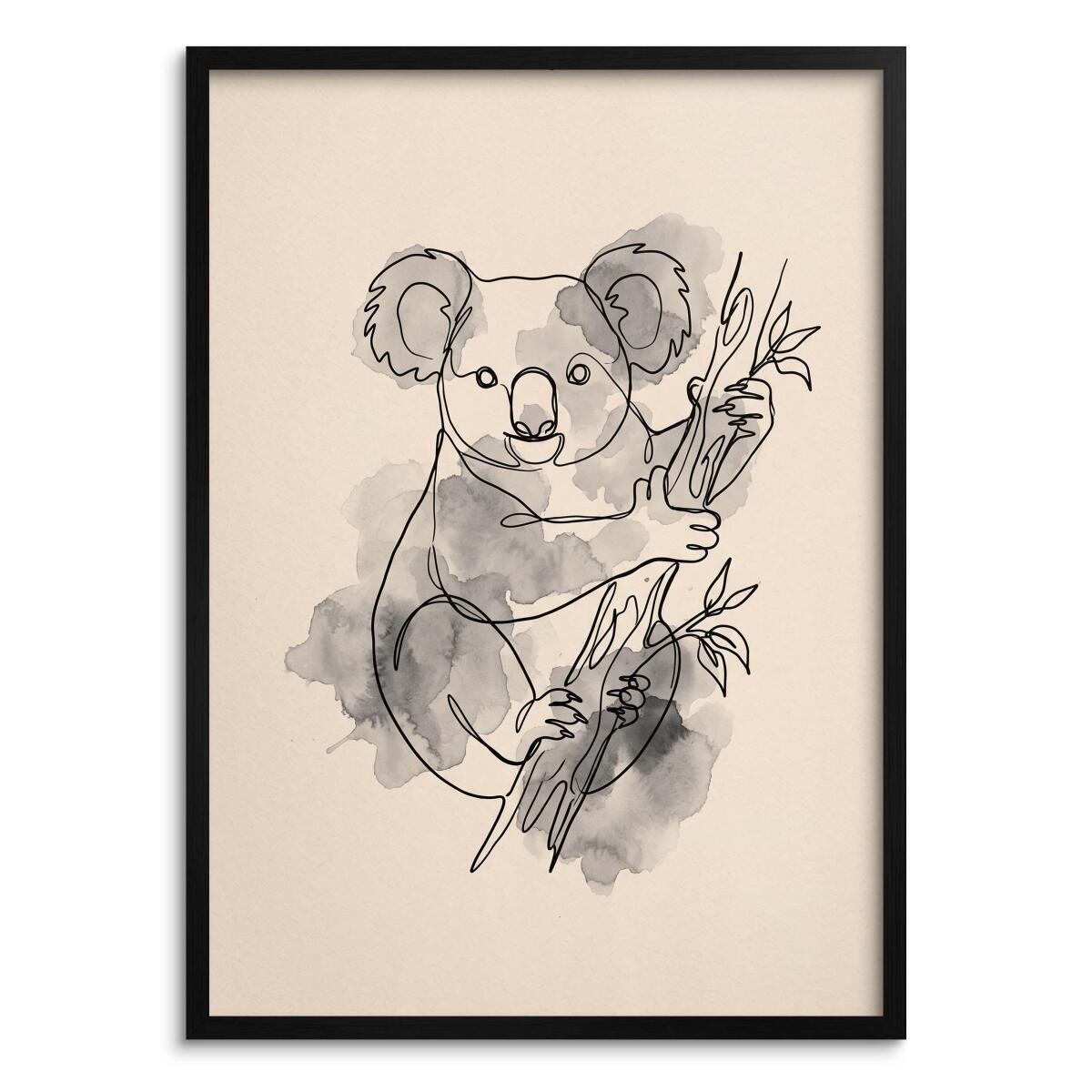 Nowoczesny Plakat do salonu- Koala akwarela | Dekoracja ścienna japandi 31172