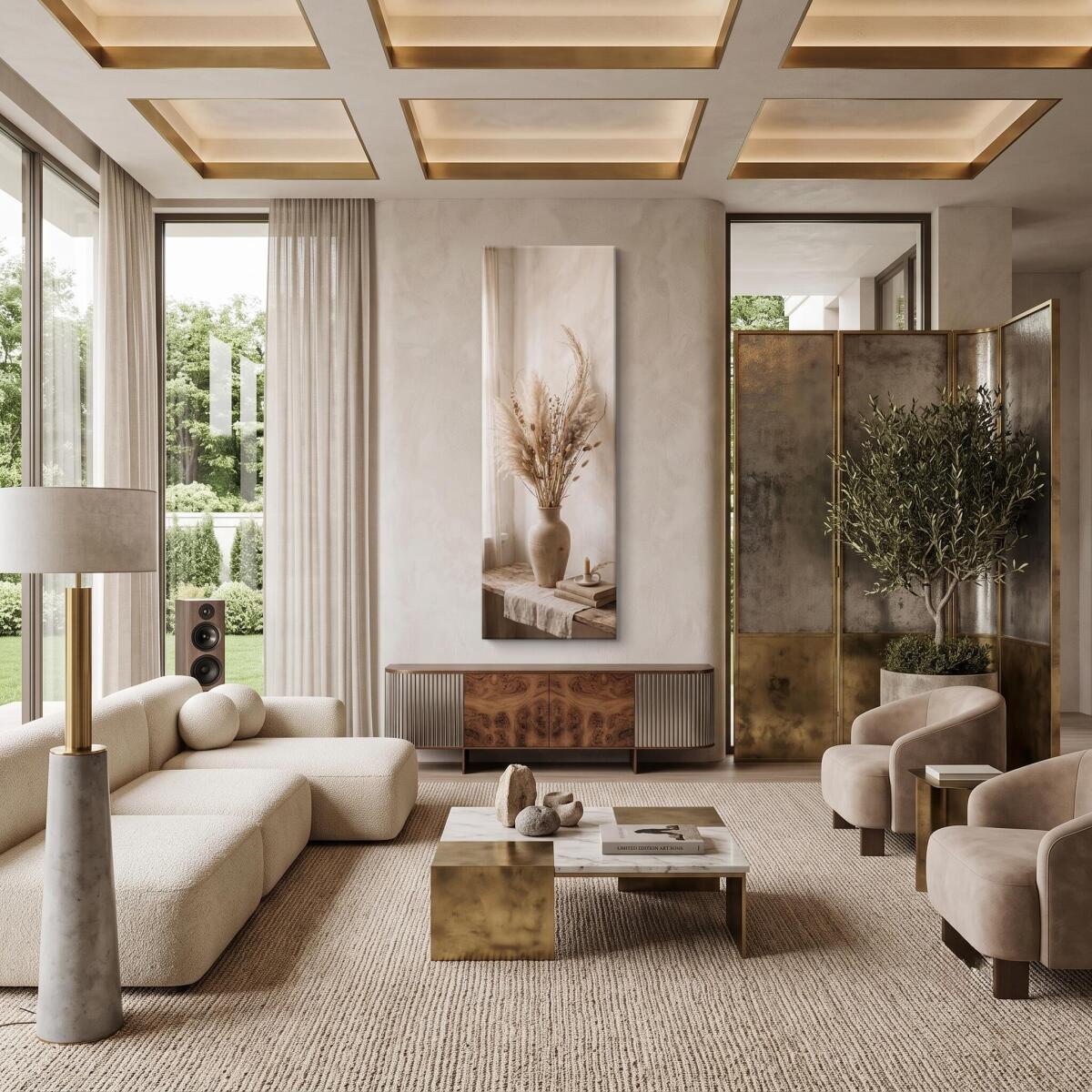 Obraz na Ścianę Japandi Suszone Trawy | Elegancka Ozdoba do Sypialni 31326 - zdjęcie 3