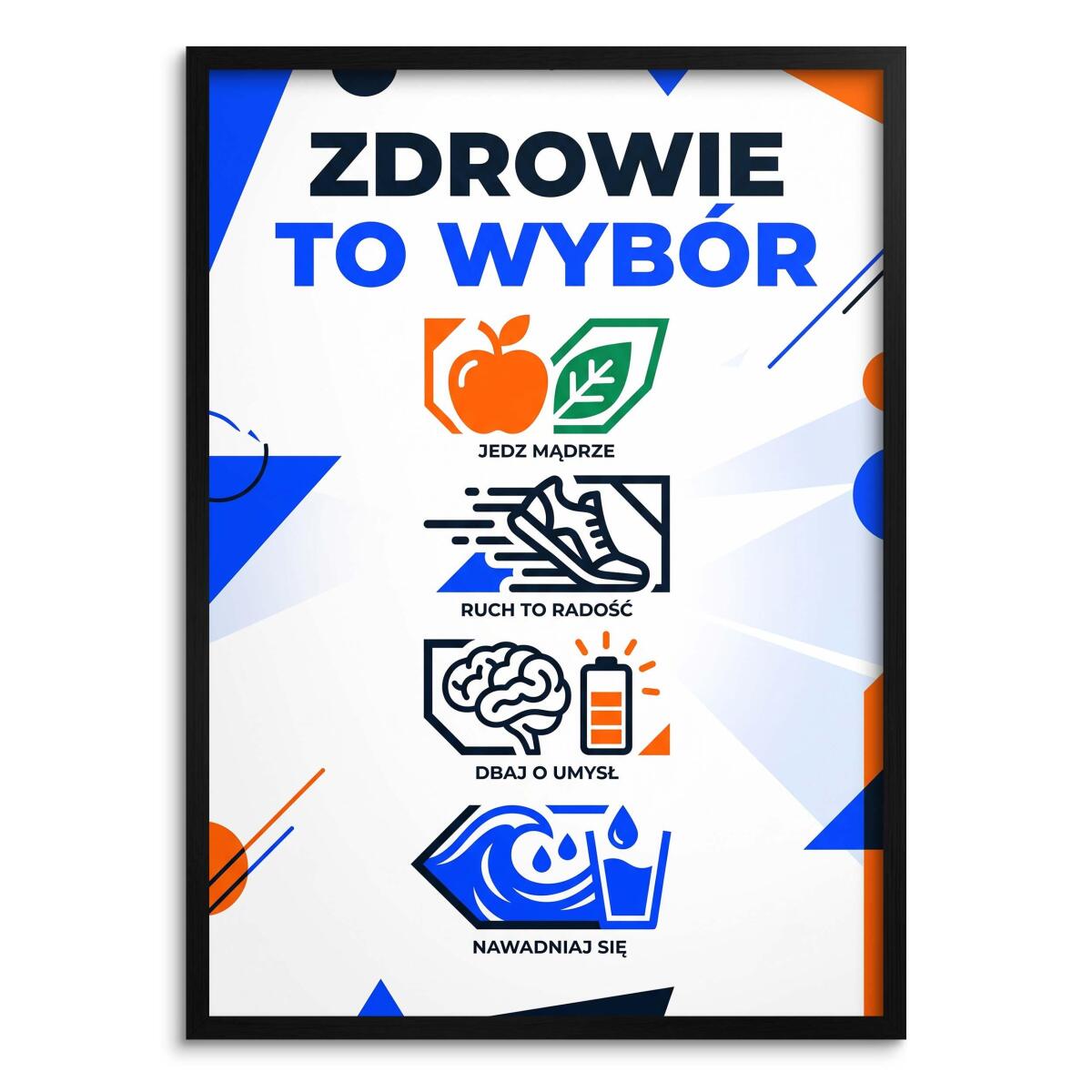 Plakat motywacyjny Zdrowie to wybór | Nowoczesny obraz fitness 31148