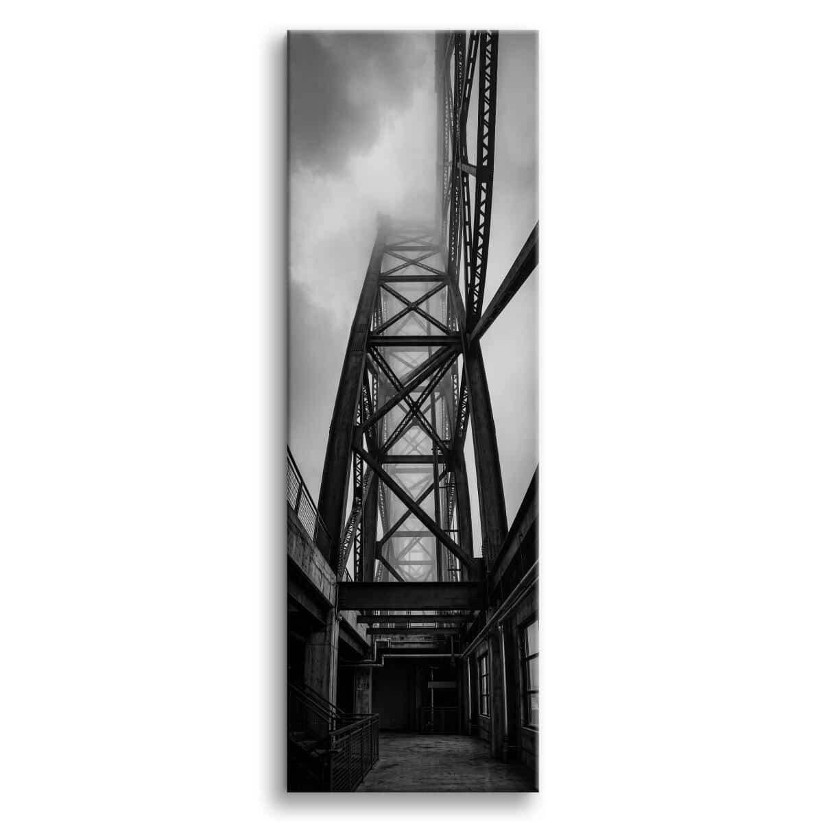 Obraz Industrialny Stalowa Konstrukcja | Czarno Biała Architektura Loft 31318