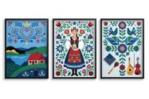 Komplet 3 obrazów- Polska wieś i folklor | Kolorowe plakaty rustykalne do sypialni 31210 - miniaturka 2