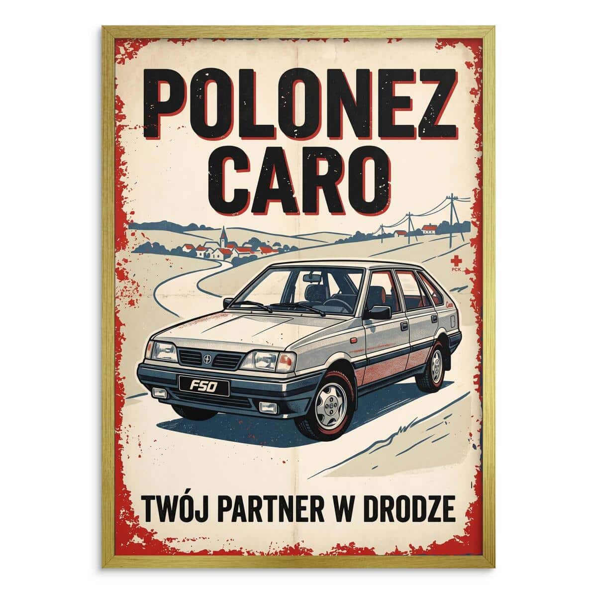 Grafika na ścianę Kultowy Polonez Caro | Retro plakat do biura i garażu 31154 - zdjęcie 3