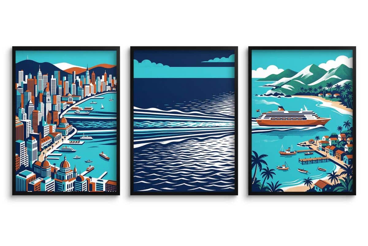 Trzyczęściowy plakat na ścianę- Ocean i Podróże | Nowoczesna dekoracja 31206 - zdjęcie 2