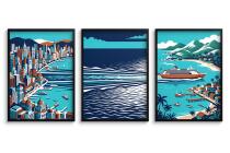 Trzyczęściowy plakat na ścianę- Ocean i Podróże | Nowoczesna dekoracja 31206 - miniaturka 2